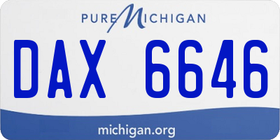 MI license plate DAX6646