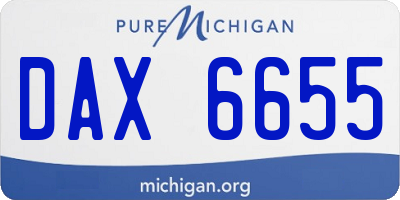 MI license plate DAX6655
