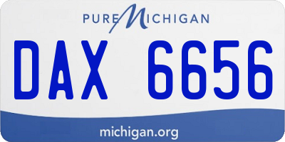 MI license plate DAX6656