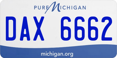 MI license plate DAX6662