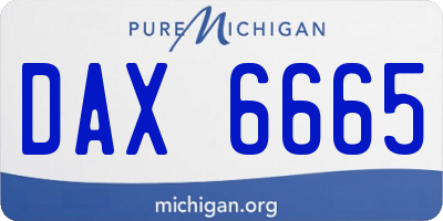 MI license plate DAX6665
