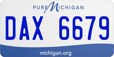 MI license plate DAX6679