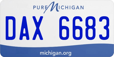 MI license plate DAX6683
