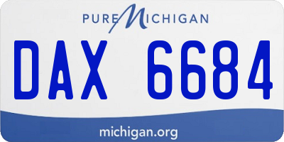 MI license plate DAX6684