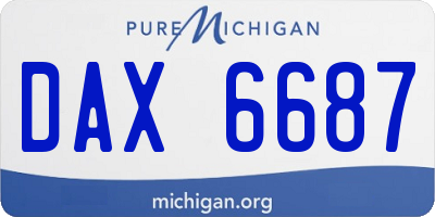 MI license plate DAX6687