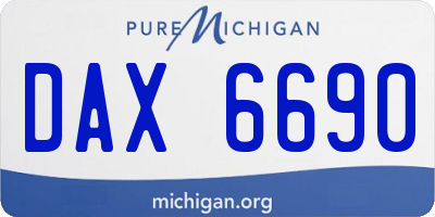 MI license plate DAX6690