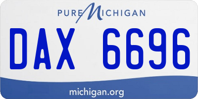 MI license plate DAX6696