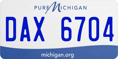 MI license plate DAX6704