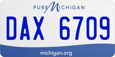 MI license plate DAX6709