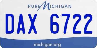 MI license plate DAX6722