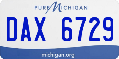 MI license plate DAX6729