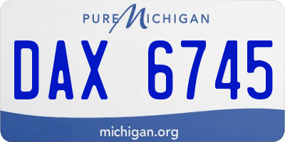 MI license plate DAX6745
