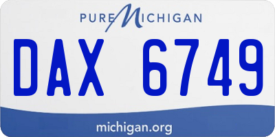 MI license plate DAX6749