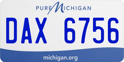 MI license plate DAX6756