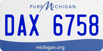MI license plate DAX6758