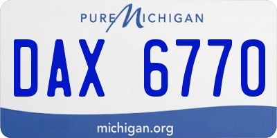 MI license plate DAX6770