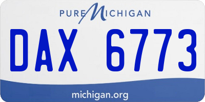 MI license plate DAX6773
