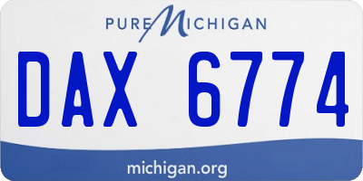 MI license plate DAX6774