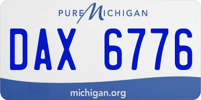 MI license plate DAX6776