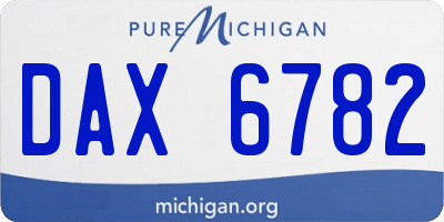MI license plate DAX6782