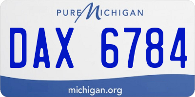 MI license plate DAX6784