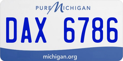MI license plate DAX6786