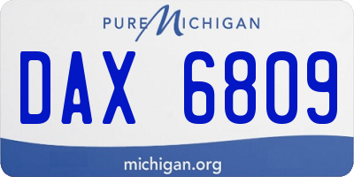 MI license plate DAX6809