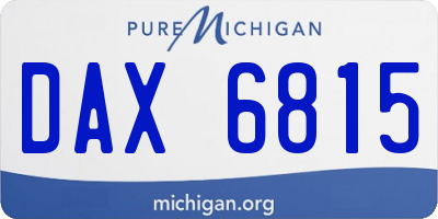 MI license plate DAX6815