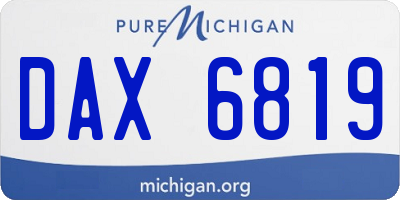 MI license plate DAX6819