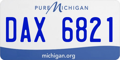 MI license plate DAX6821
