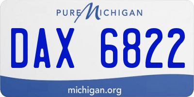 MI license plate DAX6822