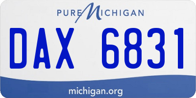 MI license plate DAX6831