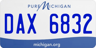 MI license plate DAX6832