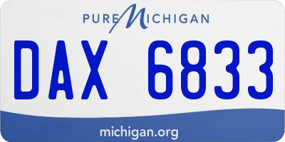 MI license plate DAX6833
