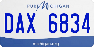 MI license plate DAX6834