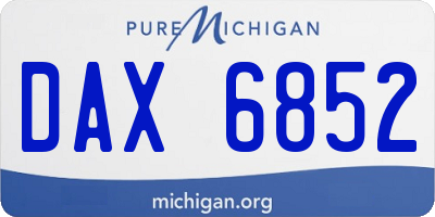 MI license plate DAX6852