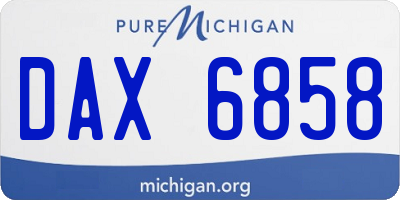 MI license plate DAX6858