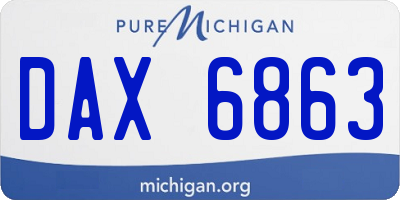 MI license plate DAX6863