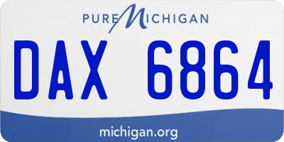 MI license plate DAX6864