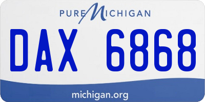 MI license plate DAX6868