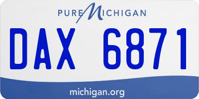 MI license plate DAX6871