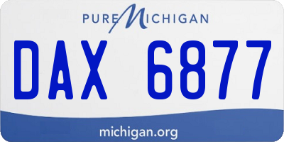MI license plate DAX6877