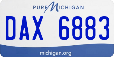 MI license plate DAX6883