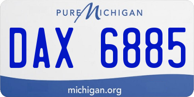 MI license plate DAX6885