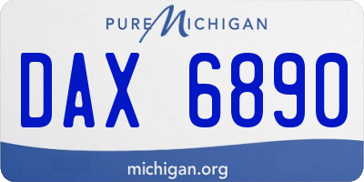 MI license plate DAX6890