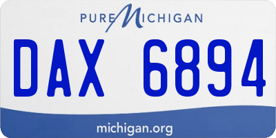 MI license plate DAX6894