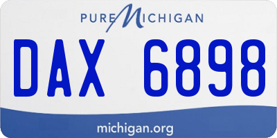 MI license plate DAX6898