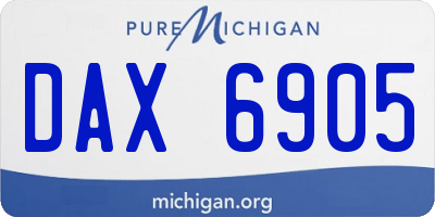 MI license plate DAX6905