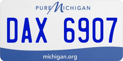 MI license plate DAX6907