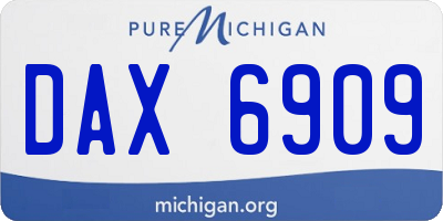 MI license plate DAX6909